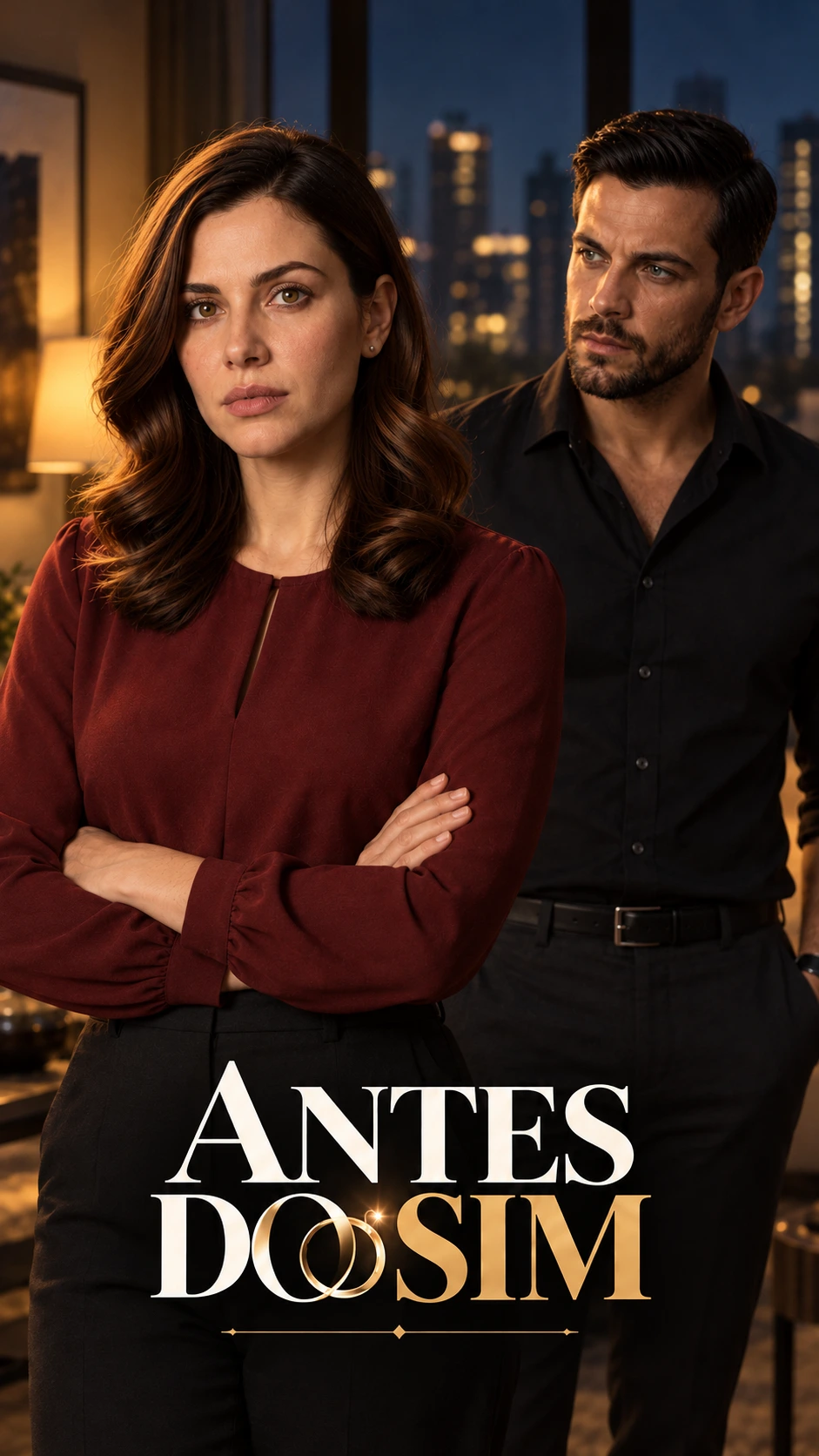 Clara e Gabriel no apartamento à noite, em Antes do Sim